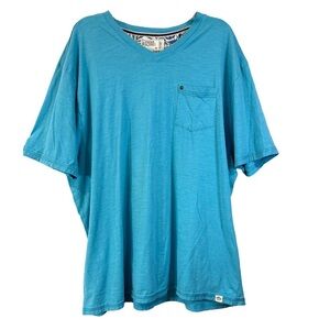 Free Planet Men V Neck Short Sleeve T Shirt  100% Organic Cotton Blue Size 3XL